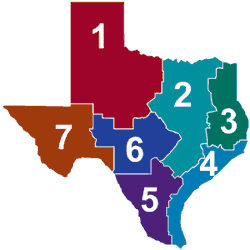 Texas Travel Regions Map