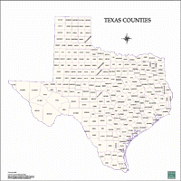 Texas Counties with black text